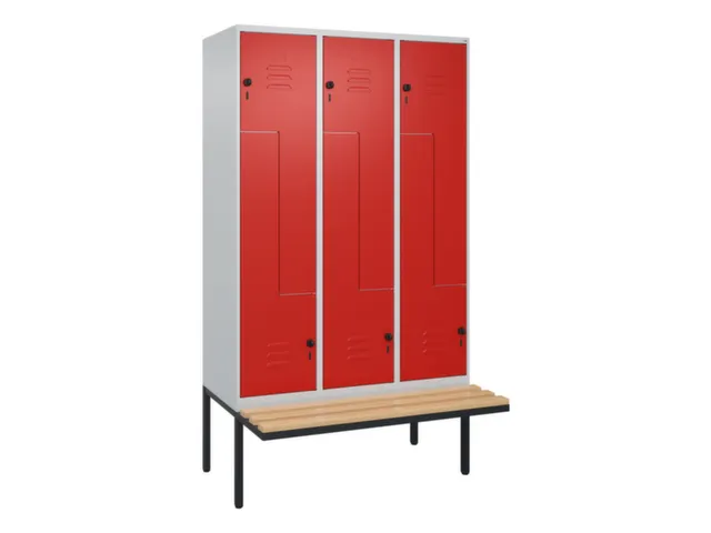 Z-garderobekast,HxBxD 2120x1200x815mm,6vak,vak B 400mm,draaigrendel