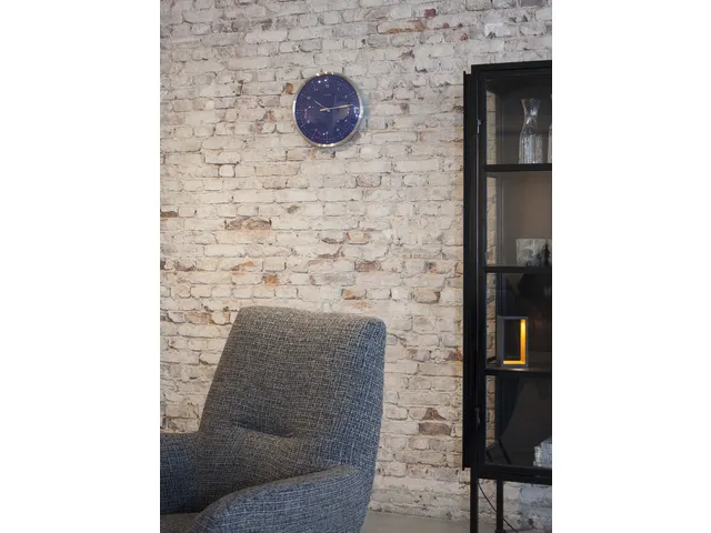Wandklok NeXtime 60 minutes Ø33cm metaal blauw streep/cijfers