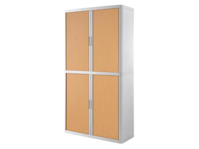 Roldeurkast HxBxD 2040x1100x415mm 4 Oh Romp Wit Front Beuken