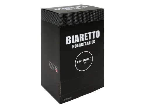 Roerstaafjes Biaretto hout 11cm 2000 stuks Voordeelbundel