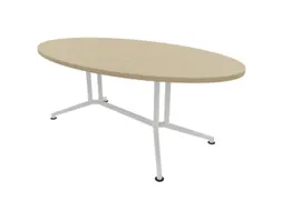 vergadertafel,HxBxD 740x2400x1100mm,ovaal,V-vormonderstel wit