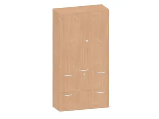 kantoorkast openslaande deuren HxBxD 1920x1000x430mm hout beuken - 1