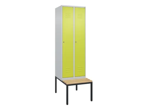 locker met bank,HxBxD 2120x600x815mm,2vak,vak B 300mm,cil.-slot