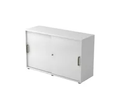 kantoor-schuifdeurkast HxBxD 748x1200x400mm hout romp+front wit 2 OH