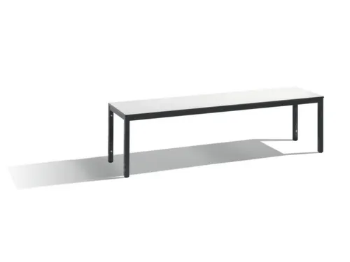 omkleedbank,HxLxD 401x1500x353mm,HPL wit,frame staal RAL7021