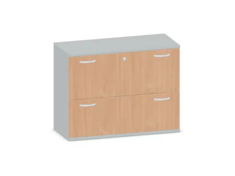 hangmappenkast 770x1000x430mm 2hangmappenframes Lichtgrijs+ Beuken