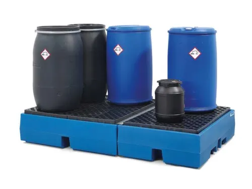 PE-opvangbak,v. 4x200l vat,opvangvol. 405l,HxBxD 350x1300x1300mm