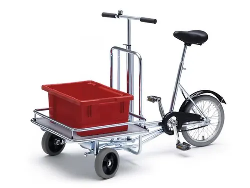 bedrijfsfiets,laadvl. LxB 520x610mm,platform m. balustrade,3wielen