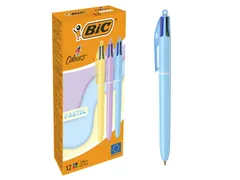Balpen Bic 4-kleuren M pastel assorti