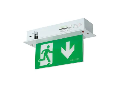 LED-noodverlichting,symbool/tekst: "nooduitgang",pijl omlaag