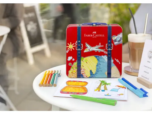Viltstiften Faber-Castell Connector in reiskoffer, inhoud 46 stuks