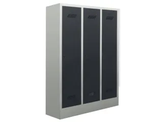 lockerkast v. kinderen,HxBxD 1300x780x300mm,3vak,RAL7035,front RAL7016 - 2