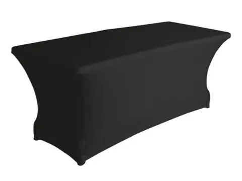 Hoes voor Tafel Zwart Stretch Rechthoekig 180x75x74 cm