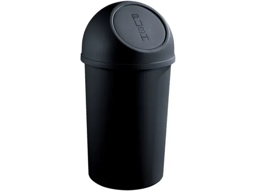 afvalbak,25l,HxØ 615x312mm,romp PP zwart,deksel PP zwart