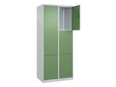 lockerkast,HxBxD 1850x800x500mm,2x3vakken,vak B 400mm,cil.-slot