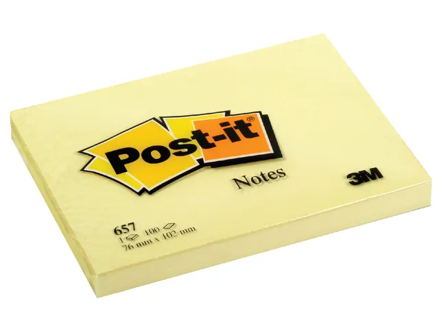 Memoblok 3M Post-it 657 76x102mm geel