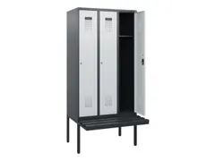 locker met bank,HxBxD 1950x900x815mm,3vak,vak B 300mm,cilinderslot