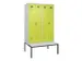 locker met bank,voor scheiding van kleding,HxBxD 2120x1200x815mm,4vak