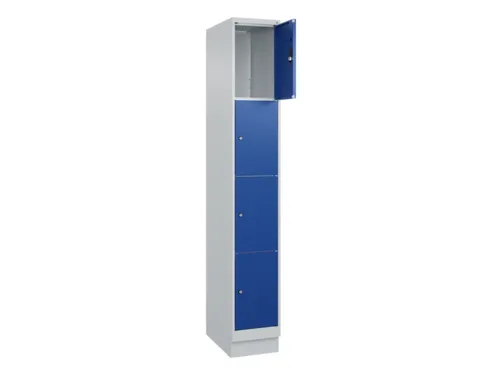 lockerkast,HxBxD 1950x300x500mm,1x4vakken,vak B 300mm,cil.-slot,sokkel