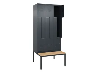 Z-garderobekast,HxBxD 2120x900x815mm,6vak,vak B 300mm,cil.-slot - 2