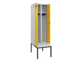 locker met bank,voor scheiding van kleding,HxBxD 2120x600x815mm,2vak - 1
