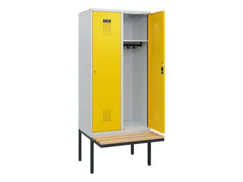 locker met bank,HxBxD 1950x800x815mm,2vak,vak B 400mm,cilinderslot