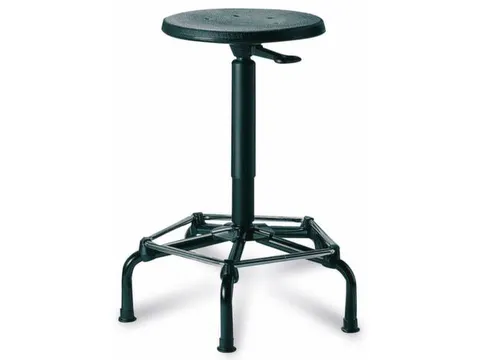 Draaikruk 620-870mm Pu Zwart Gasveer Zwart Voetkruis Staal Glijders