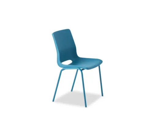 Kunststof kuipstoel,4voeten teal blue,zitting PP teal blue