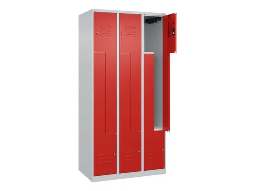 Z-garderobekast,HxBxD 1850x900x500mm,vak B 150/300mm,cil.-slot