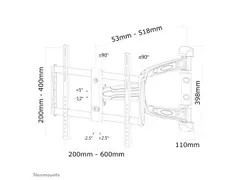 Neomounts LED-W700SILVER Full motion TV-beugel wand - 32-60 inch - max