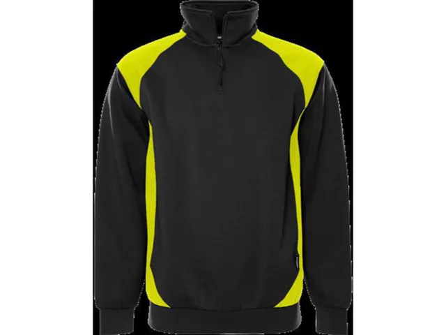 Fristads 7048 GSM sweater, zwart/geel, maat 4XL, per stuk
