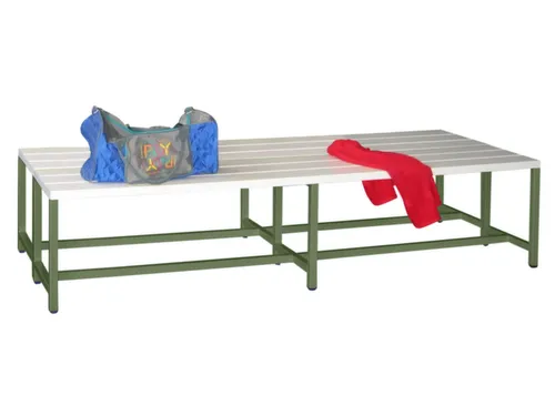 dubbele zitbank,HxLxD 430x2000x740mm,onderstel RAL6011