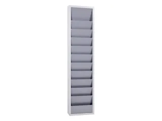 orderplanner,10vakken,HxBxD 1278x315x74mm,plank(en) plaatstaal,grijs - 2
