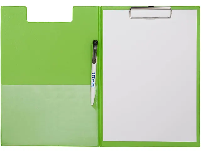 Klembordmap MAUL A4 staand met penlus PVC neon groen