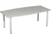 vergadertafel HxBxD 72x200x80cm vatvormig Lichtgrijs 4voeten Alu