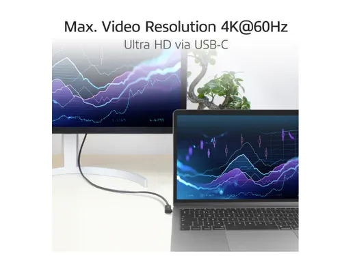Kabel ACT USB-C hoek links/rechts 10Gbps 1m