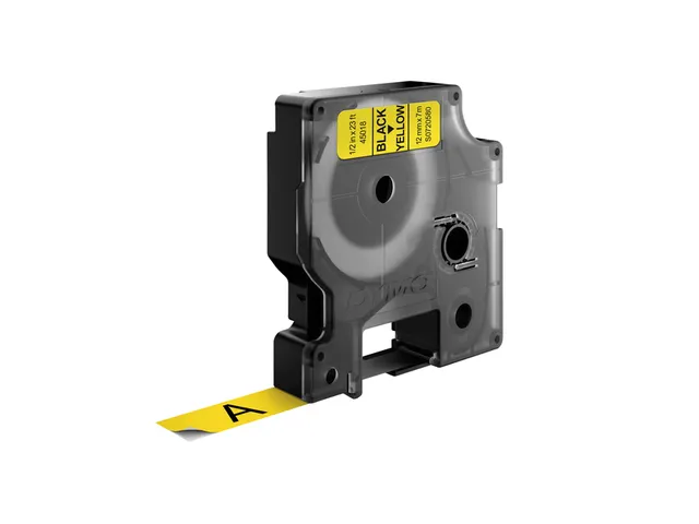 Labeltape Dymo 45018 D1 S0720580 12mmx7m zwart op geel