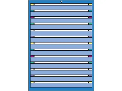 ladekast HxBxD 1400x805x695mm 13laden RAL7035 front RAL7035