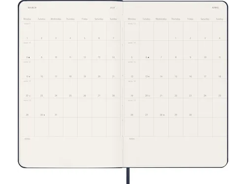 Agenda 2027 Moleskine 12M Weekly 7dag/1pagina large hc sapphire blue