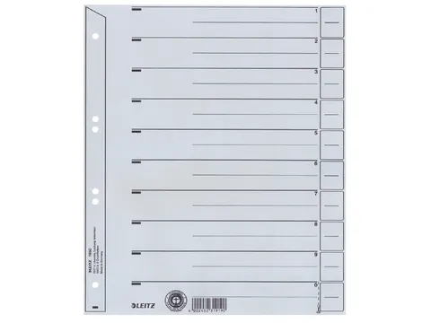 Scheidingsbladen Leitz A4 karton 200gr 6-gaats grijs