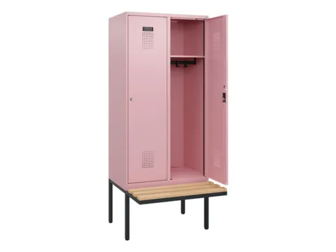 locker met bank,HxBxD 1950x800x815mm,2vak,vak B 400mm,cilinderslot