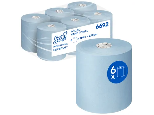 Handdoekrol Scott Essential 1-laags 350m blauw 6692