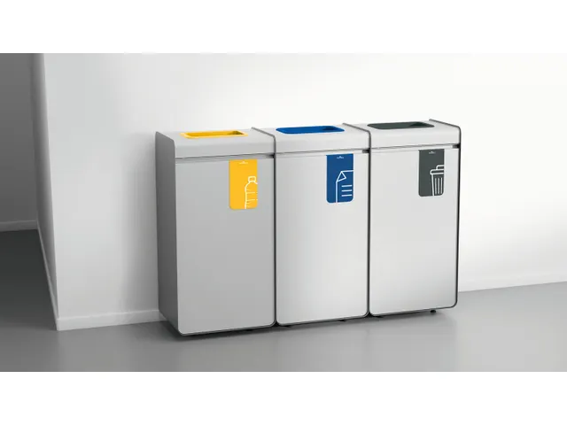 DURASORT Afvalbak sorteerunit 55L voor plastic Grijs Geel