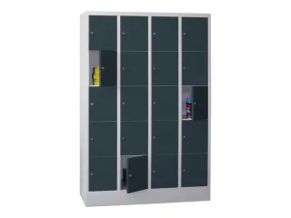 lockerkast,HxBxD 1850x1200x500mm,4x5vakken,RAL7035,front RAL7016 - 2