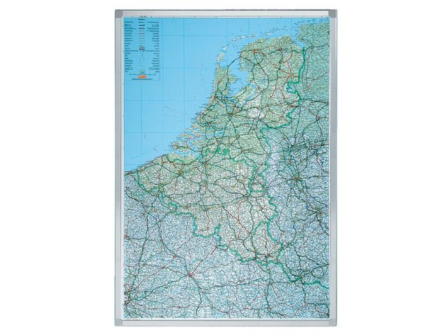 Landkaart Benelux Professional 105x88cm | Landkaartbord.nl