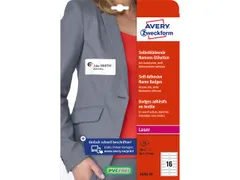 badge etiket Avery 88.9x31mm 22 vel 16 etiketen per vel wit