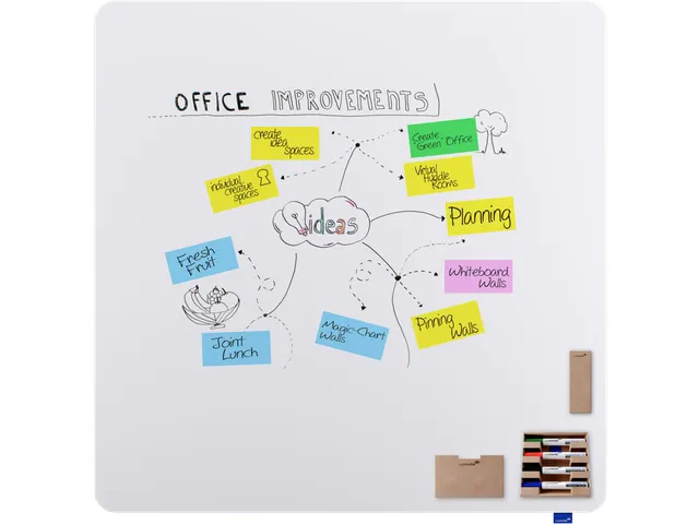 Whiteboard Frameloos ESSENCE 119.5x119.5cm