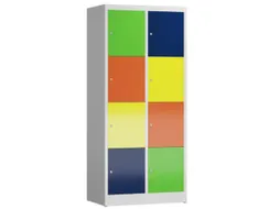 Lockerkast 1800x800x500mm 2x4 vakken cilinderslot, sokkel, Multicolor