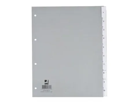 Tabbladen A4 Blanco PP 10 delig 4-Gaats Grijs