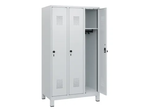schoollocker,HxBxD 1630x900x500mm,3vak,vak B 300mm,draaigrendel,voeten